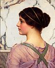 John William Godward Paintings - A Grecian Lovely by John William Godward